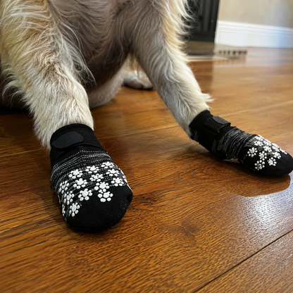 Non-Slip Dog Boots for Senior & Arthritic Dogs – Hardwood Floor Traction (Set of 4)