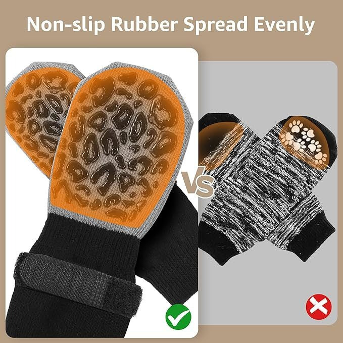 Non-Slip Dog Boots for Senior & Arthritic Dogs – Hardwood Floor Traction (Set of 4)