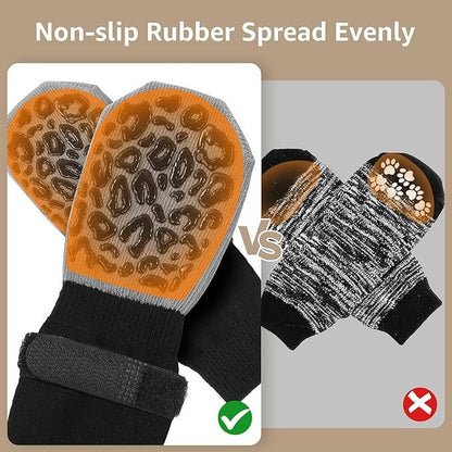 Non-Slip Dog Boots for Senior & Arthritic Dogs – Hardwood Floor Traction (Set of 4)