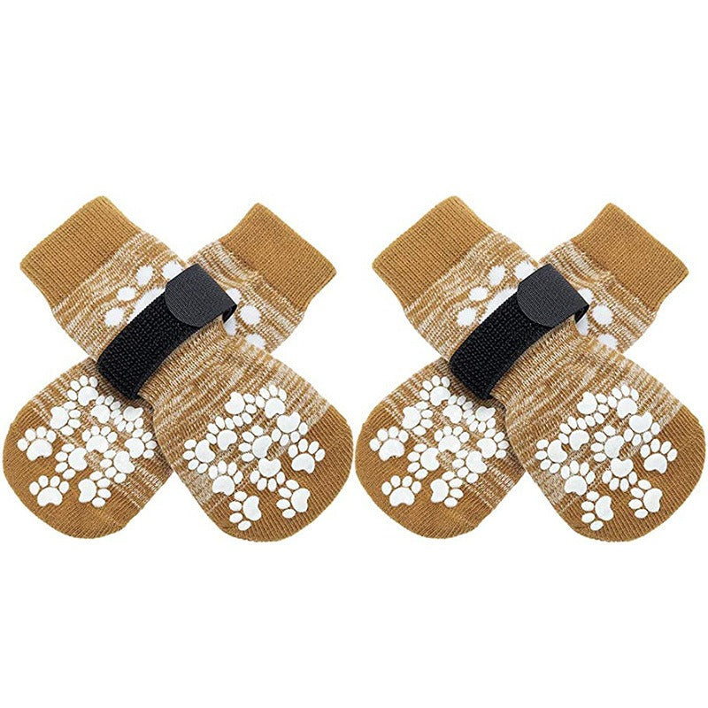 Non-Slip Dog Boots for Senior & Arthritic Dogs – Hardwood Floor Traction (Set of 4)