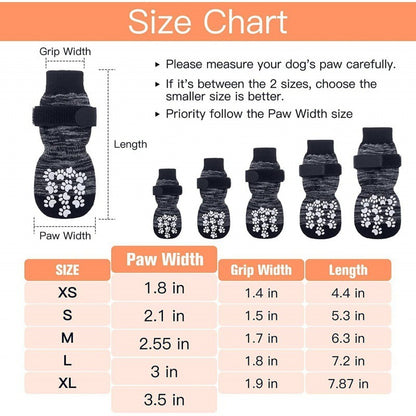 Non-Slip Dog Boots for Senior & Arthritic Dogs – Hardwood Floor Traction (Set of 4)