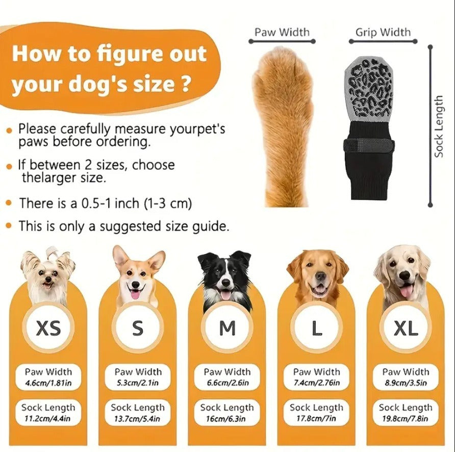 Non-Slip Dog Boots for Senior & Arthritic Dogs – Hardwood Floor Traction (Set of 4)